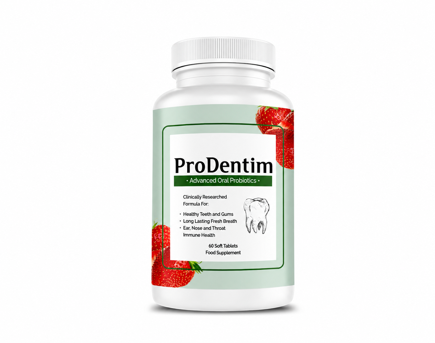 ProDentim supplement bottle on a clean light background